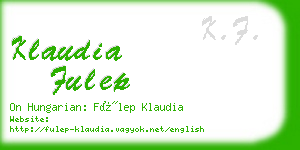 klaudia fulep business card